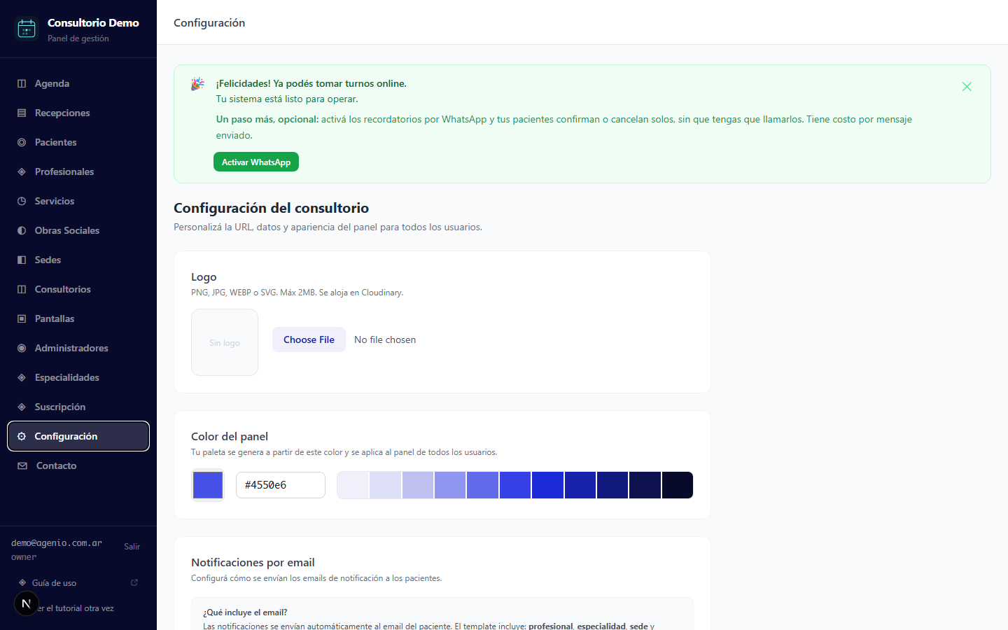 Elegí cómo vas a usar Agenio — vista de computadora